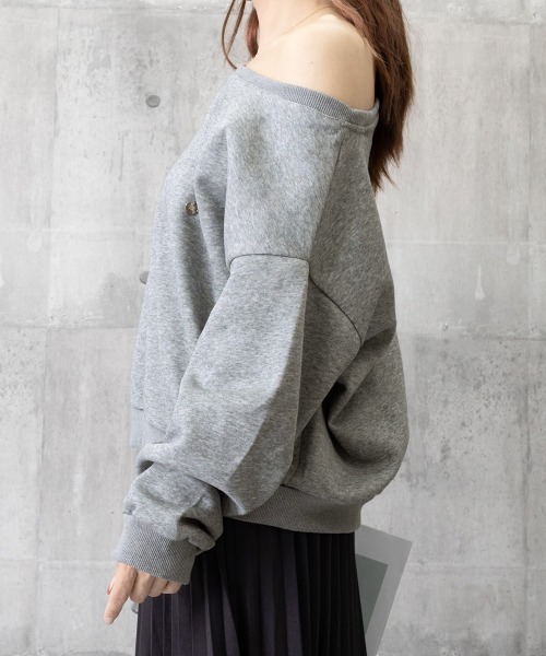 Miniministore(ミニミニストア)の「オフショルダースウェット長袖レースリボン(スウェット・レディース・ネイビー/グレー・FREE)」の19枚目の写真