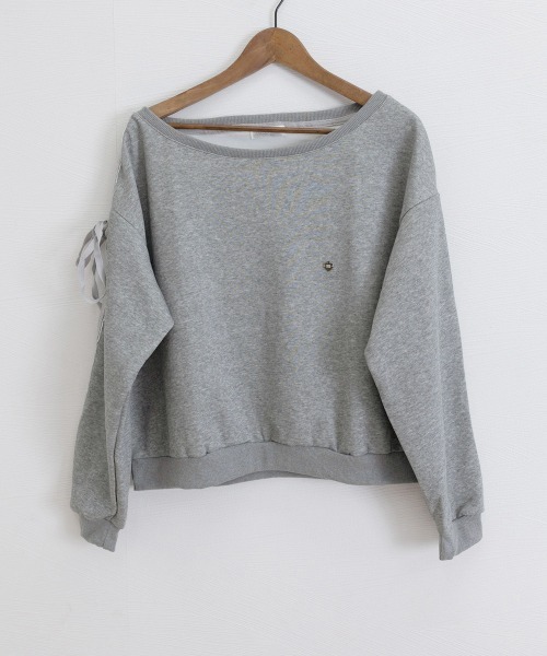 Miniministore(ミニミニストア)の「オフショルダースウェット長袖レースリボン(スウェット・レディース・ネイビー/グレー・FREE)」の22枚目の写真