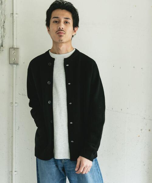 URBAN RESEARCH DOORS（アーバンリサーチドアーズ）の「ハミルトンウールガーターカーディガン（カーディガン/ボレロ・メンズ・ブラック/ボルドー/ライトグレー・X-LARGE/LARGE/MEDIUM）」の4枚目の写真