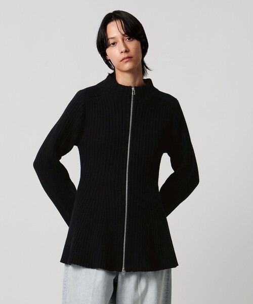AEWEN MATOPH(イウエン マトフ)の「<AEWEN MATOPH>ウールカシミヤミックス ペプラムジップアップニットジャケット(その他アウター・レディース・オフホワイト/ブラック・FREE)」の5枚目の写真