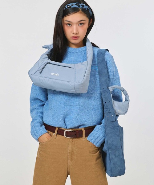 EMIS（イミス）の「WIDE STRAP SHOULDER BAG（ショルダーバッグ・レディース・ブルー/キャメル・FREE）」の5枚目の写真