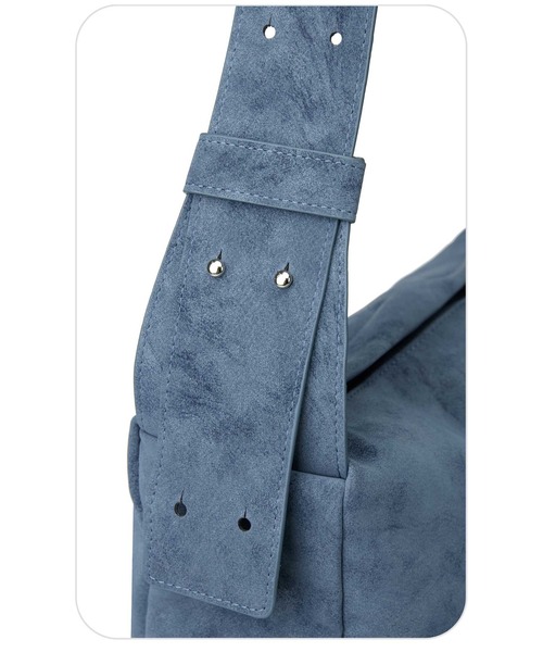 EMIS（イミス）の「WIDE STRAP SHOULDER BAG（ショルダーバッグ・レディース・ブルー/キャメル・FREE）」の11枚目の写真