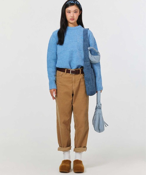 EMIS（イミス）の「WIDE STRAP SHOULDER BAG（ショルダーバッグ・レディース・ブルー/キャメル・FREE）」の3枚目の写真