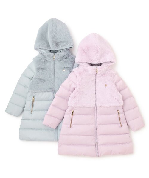 フェイクファー切り替えダウンコート（ダウンジャケット/コート