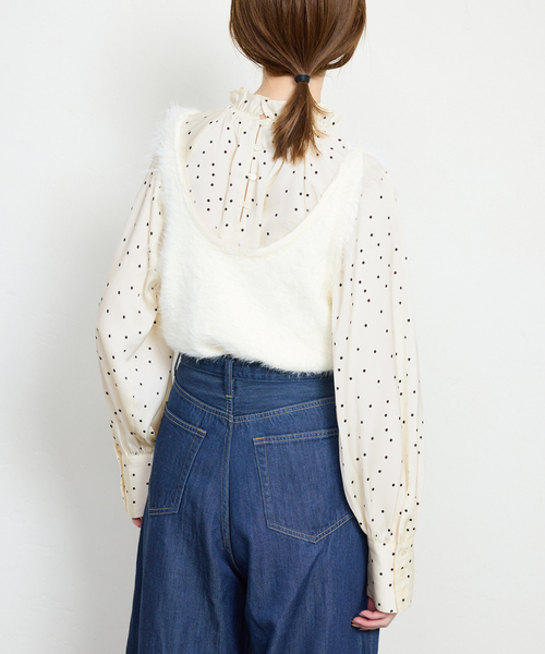 セール】【Jeu de Coeurs & Pois】ドットギャザーブラウス（シャツ