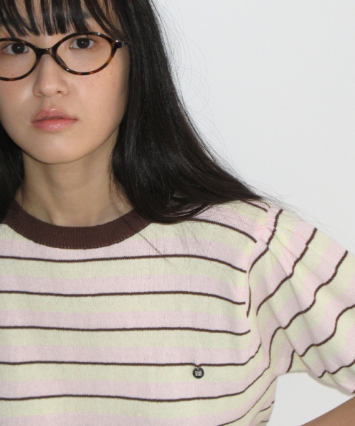 RONRON(ロンロン)の「STRIPE PUFF KNIT YELLOW BROWN(ニット/セーター・レディース・その他・FREE)」の4枚目の写真
