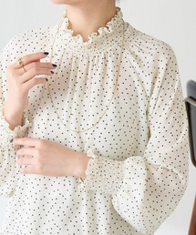 COLLAGE GALLARDAGALANTE | シャーリングドットブラウス(シャツ/ブラウス)