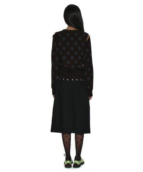 PARTIMENTO WOMEN(パルティメントウィメン)の「カットアウトポルカドットジャカードニットクルーネック_ブラウン(ニット/セーター・レディース・その他・SMALL/MEDIUM)」の5枚目の写真