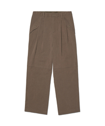 NOMANUAL（NOMANUAL）の「FLAP WIDE SLACKS - DARK BROWN（スラックス）」
