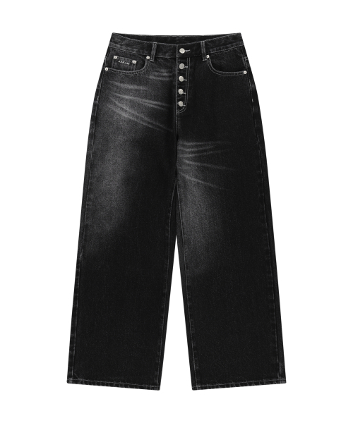 AAKAM（アーカム）の「Side Washed Button Denim Pants (Black)（デニムパンツ・レディース・その他・1/2）」の13枚目の写真