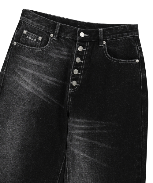 AAKAM（アーカム）の「Side Washed Button Denim Pants (Black)（デニムパンツ・レディース・その他・1/2）」の15枚目の写真