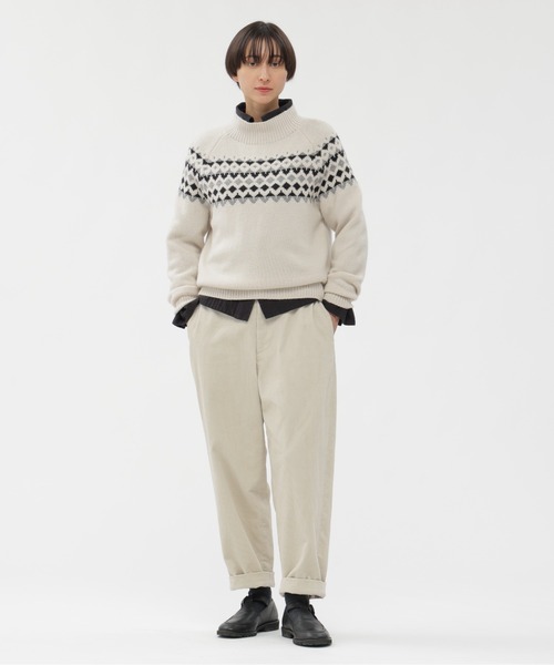 MARGARET HOWELL（マーガレットハウエル）の「WOOL CASHMERE SILK FAIRISLE（ニット/セーター・レディース・ネイビー/オフホワイト・2）」の12枚目の写真