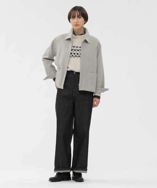 MARGARET HOWELL（マーガレットハウエル）の「WOOL CASHMERE SILK FAIRISLE（ニット/セーター・レディース・ネイビー/オフホワイト・2）」の7枚目の写真