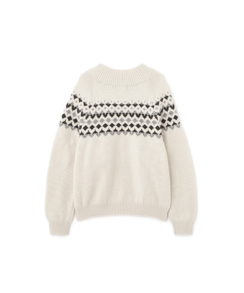MARGARET HOWELL（マーガレットハウエル）の「WOOL CASHMERE SILK FAIRISLE（ニット/セーター・レディース・ネイビー/オフホワイト・2）」の9枚目の写真