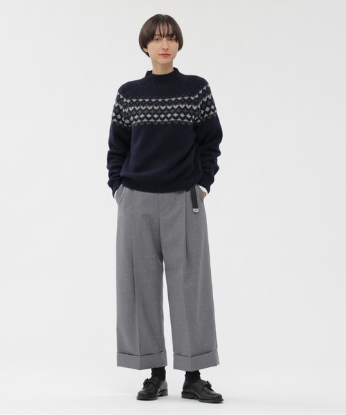 MARGARET HOWELL（マーガレットハウエル）の「WOOL CASHMERE SILK FAIRISLE（ニット/セーター・レディース・ネイビー/オフホワイト・2）」の3枚目の写真