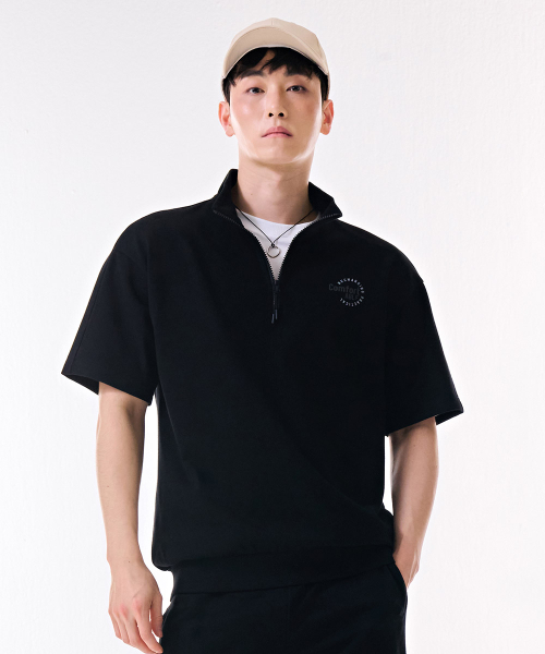 CHASECULT(チェイスカルト)の「共用クーリングコットンアノラック半袖Tシャツ-DBRU5812D03(その他トップス・メンズ・ブラック・90/95/105/100)」の1枚目の写真