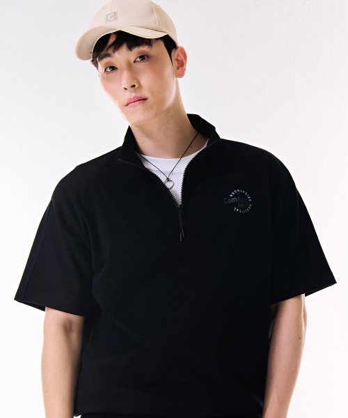 CHASECULT(チェイスカルト)の「共用クーリングコットンアノラック半袖Tシャツ-DBRU5812D03(その他トップス・メンズ・ブラック・90/95/105/100)」の2枚目の写真