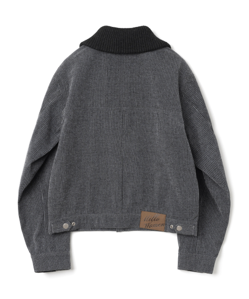 MILLO WOMEN(ミロウーマン)の「ニットミックスワークジャケット【ストライプブラック】(その他アウター・レディース・その他・SMALL/MEDIUM)」の2枚目の写真