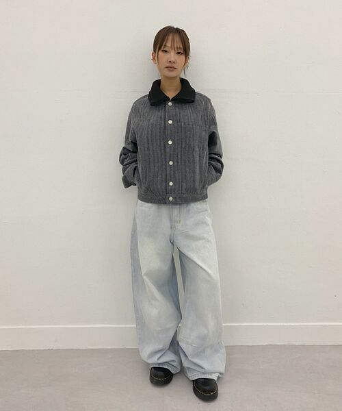 MILLO WOMEN(ミロウーマン)の「ニットミックスワークジャケット【ストライプブラック】(その他アウター・レディース・その他・SMALL/MEDIUM)」の9枚目の写真