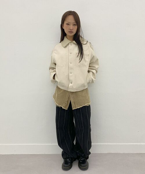 MILLO WOMEN(ミロウーマン)の「ニットミックスワークジャケット【ストライプブラック】(その他アウター・レディース・その他・SMALL/MEDIUM)」の10枚目の写真