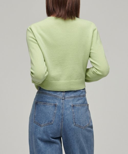 MUSINSA STANDARD WOMAN（ムシンサスタンダードウーマン）の「ウィメンズラムウールラウンドネッククロップカーディガン[ペイルグリーン]（カーディガン/ボレロ・レディース・その他・SMALL/MEDIUM/LARGE/X-SMALL）」の7枚目の写真