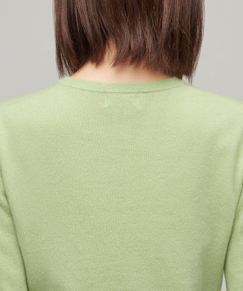 MUSINSA STANDARD WOMAN（ムシンサスタンダードウーマン）の「ウィメンズラムウールラウンドネッククロップカーディガン[ペイルグリーン]（カーディガン/ボレロ・レディース・その他・SMALL/MEDIUM/LARGE/X-SMALL）」の5枚目の写真