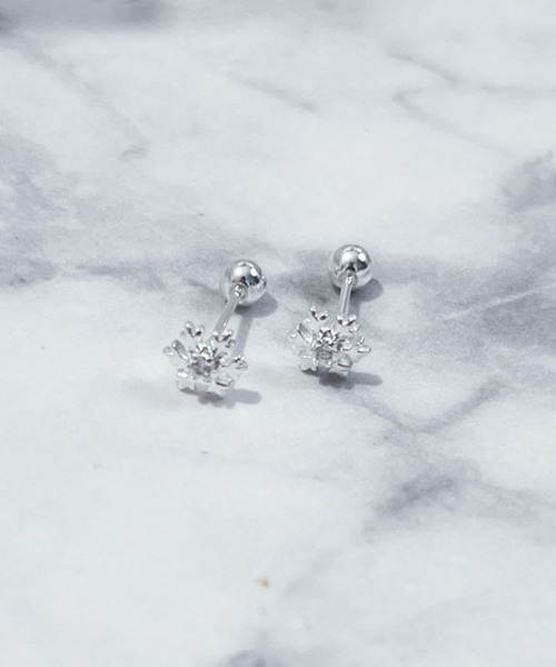セール】YU-KA:スノーフレークスタッドミニピアス Snow flake stud