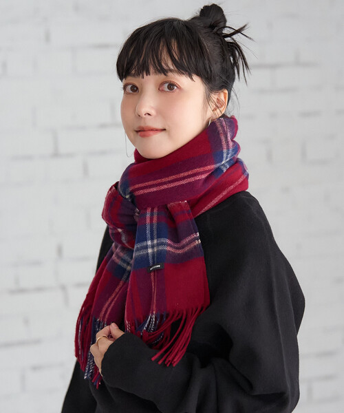 FREAK'S STORE(フリークスストア)の「ウールチェックマフラー(マフラー・レディース・レッド/ホワイト/ブラウン・ONE SIZE)」の7枚目の写真
