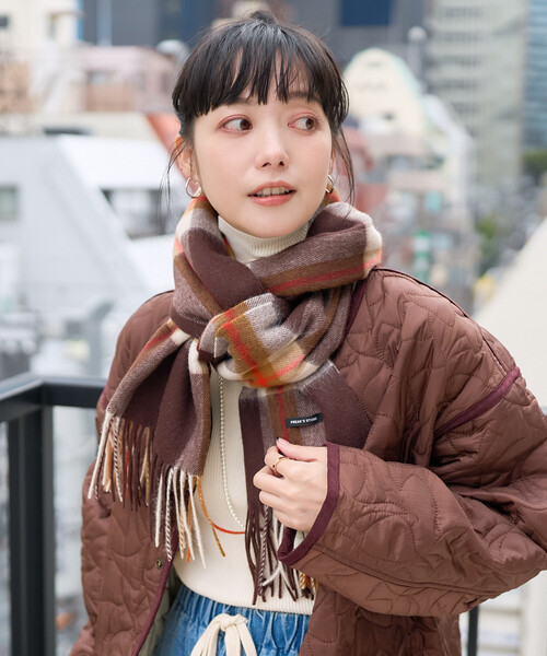 FREAK'S STORE(フリークスストア)の「ウールチェックマフラー(マフラー・レディース・レッド/ホワイト/ブラウン・ONE SIZE)」の22枚目の写真