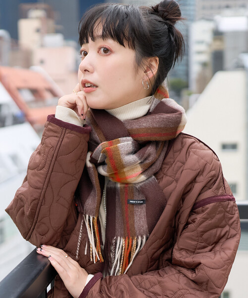 FREAK'S STORE(フリークスストア)の「ウールチェックマフラー(マフラー・レディース・レッド/ホワイト/ブラウン・ONE SIZE)」の19枚目の写真