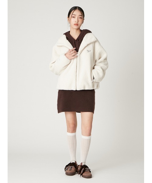 FRAY I.D（フレイアイディー）の「【Reebok× FRAY I.D】ジップアップボアブルゾン（ブルゾン・レディース・ライトブルー/ホワイト・0/1）」の9枚目の写真