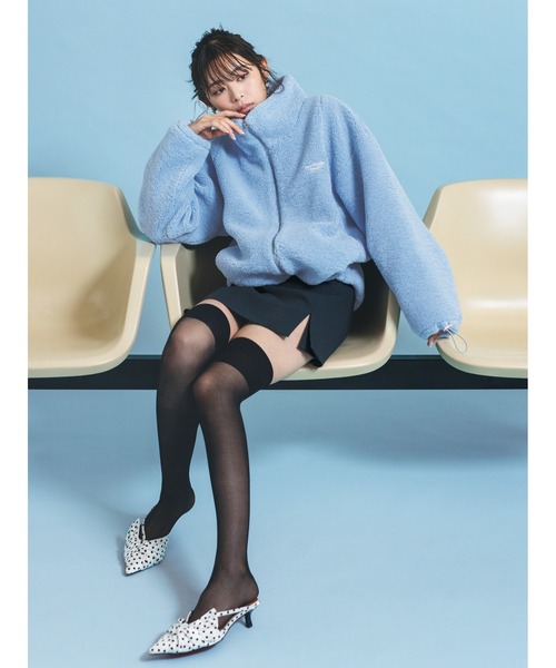 FRAY I.D（フレイアイディー）の「【Reebok× FRAY I.D】ジップアップボアブルゾン（ブルゾン・レディース・ライトブルー/ホワイト・0/1）」の17枚目の写真