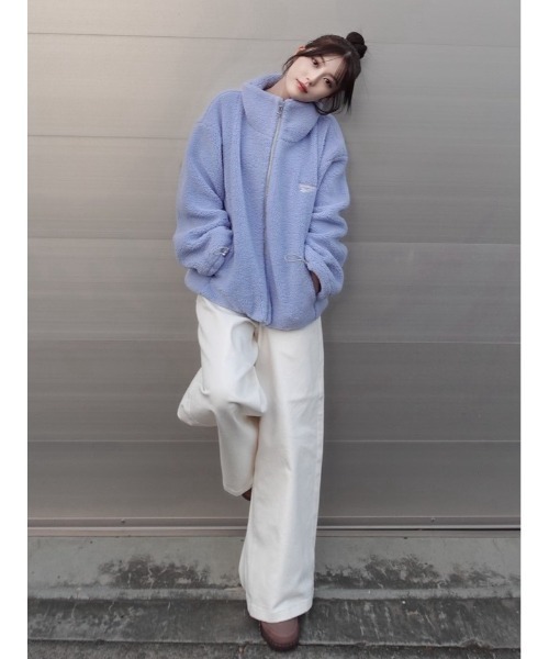 FRAY I.D（フレイアイディー）の「【Reebok× FRAY I.D】ジップアップボアブルゾン（ブルゾン・レディース・ライトブルー/ホワイト・0/1）」の21枚目の写真