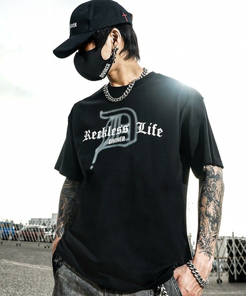 DIVINER(ディヴァイナー)の「Dropped D Spray TEE(ブラック)(Tシャツ/カットソー・メンズ・ブラック・L)」の1枚目の写真