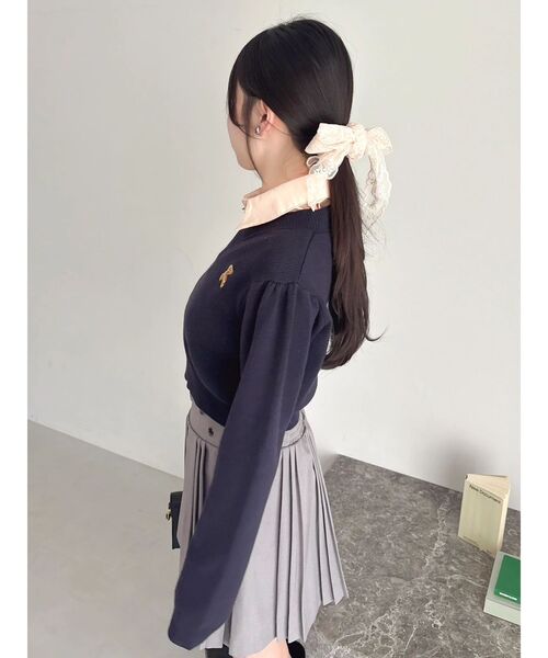 POLO BCS(ポロ ビーシーエス)の「【POLO BCSコラボ】レーススカーフベア刺繍ニットトップス(ニット/セーター・レディース・アイボリー/グレー/ネイビー/ベージュ・FREE)」の13枚目の写真