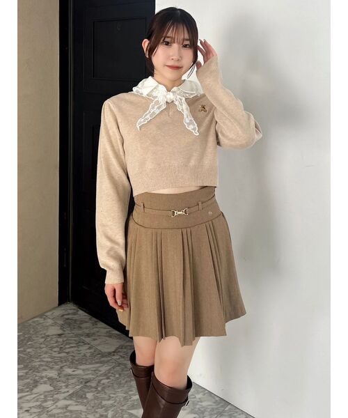 POLO BCS(ポロ ビーシーエス)の「【POLO BCSコラボ】レーススカーフベア刺繍ニットトップス(ニット/セーター・レディース・アイボリー/グレー/ネイビー/ベージュ・FREE)」の17枚目の写真