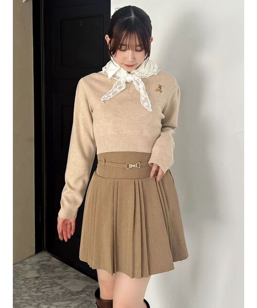 POLO BCS(ポロ ビーシーエス)の「【POLO BCSコラボ】レーススカーフベア刺繍ニットトップス(ニット/セーター・レディース・アイボリー/グレー/ネイビー/ベージュ・FREE)」の19枚目の写真