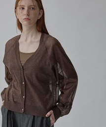 ATS（エーティーエス）の「シースルーラメ入りニットカーディガン（カーディガン/ボレロ）」