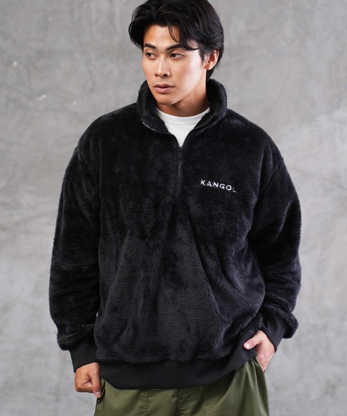 KANGOL カンゴール ブランド別注 コラボ ハーフZIP ボアトレーナー