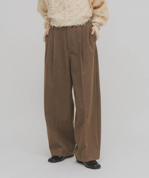 KBF（ケイビーエフ）の「ウールライクブラッジュドパンツ（その他パンツ・レディース・ベージュ/チャコールグレー/ブラウン・38/36）」の4枚目の写真