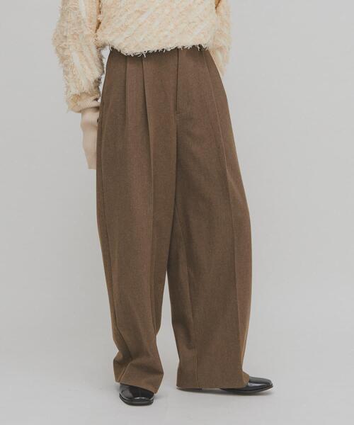 KBF（ケイビーエフ）の「ウールライクブラッジュドパンツ（その他パンツ・レディース・ベージュ/チャコールグレー/ブラウン・38/36）」の7枚目の写真