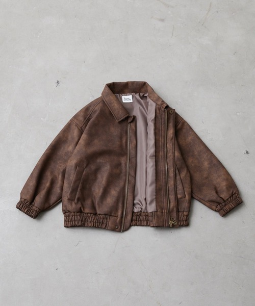 Fluffy BROTHERS（フラッフィーブラザーズ）の「レザージャケット（大人サイズ）（その他アウター・メンズ・ブラウン・M/L/XL）」の3枚目の写真