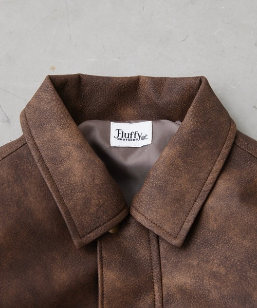 Fluffy BROTHERS（フラッフィーブラザーズ）の「レザージャケット（大人サイズ）（その他アウター・メンズ・ブラウン・M/L/XL）」の6枚目の写真