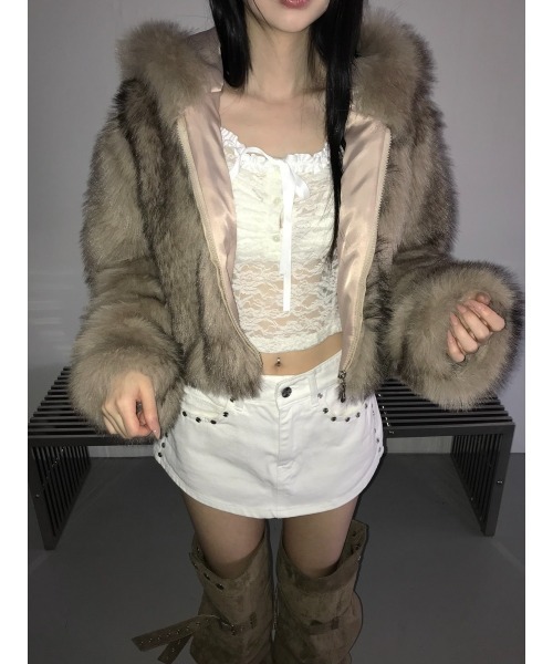 THEAIRTOWN(ジエアタウン)の「cappuccino fur jk(その他アウター・レディース・ベージュ・FREE)」の2枚目の写真