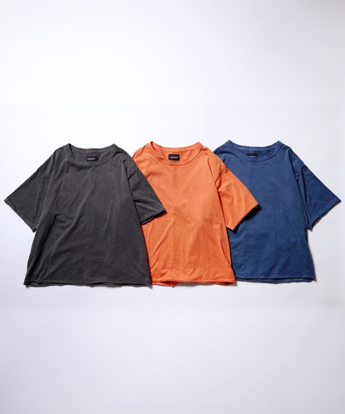 VIRGOwearworks（ヴァルゴウェアワークス）の「PIGMENT WASH OVERSIZE TEE（Tシャツ/カットソー・メンズ・ネイビー/オレンジ/ブラック・2/3/4）」の8枚目の写真