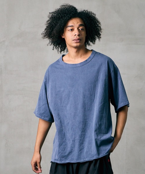 VIRGOwearworks（ヴァルゴウェアワークス）の「PIGMENT WASH OVERSIZE TEE（Tシャツ/カットソー・メンズ・ネイビー/オレンジ/ブラック・2/3/4）」の11枚目の写真