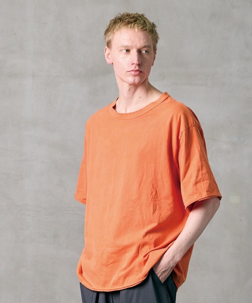 VIRGOwearworks（ヴァルゴウェアワークス）の「PIGMENT WASH OVERSIZE TEE（Tシャツ/カットソー・メンズ・ネイビー/オレンジ/ブラック・2/3/4）」の12枚目の写真