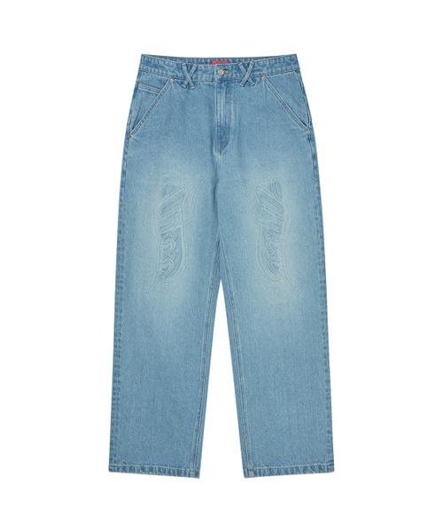 NYXX(エヌワイエックスエックス)の「LOGO EMBOSSED DENIM PANTS LIGHT BLUE(デニムパンツ・レディース・その他・SMALL/MEDIUM)」の2枚目の写真