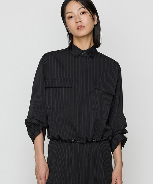 COMME CA(コムサ)の「〔 Sサイズ 〕 【ブライトリーセットアップ】サテンストライプ・無地 シャツジャケット(ブルゾン・レディース・ブラック系その他/グレー系その他・5号)」の11枚目の写真