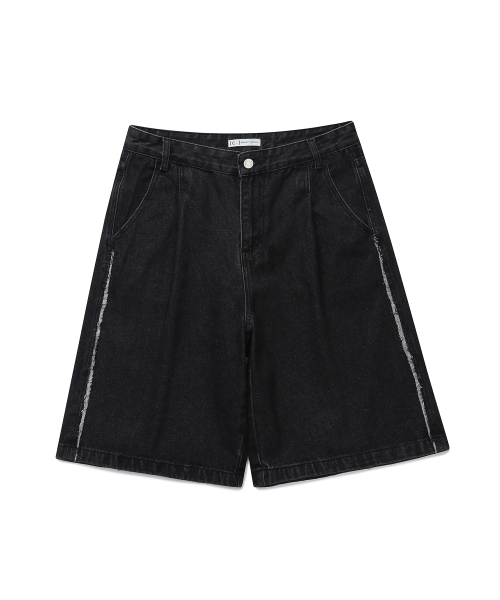 CONNECT KINLOCH(コネクトキンロック)の「ウォッシュドカットオフバミューダデニムハーフパンツ(ウォッシングブラック)(その他パンツ・メンズ・その他・LARGE/X-LARGE/XX-LARGE/MEDIUM)」の2枚目の写真